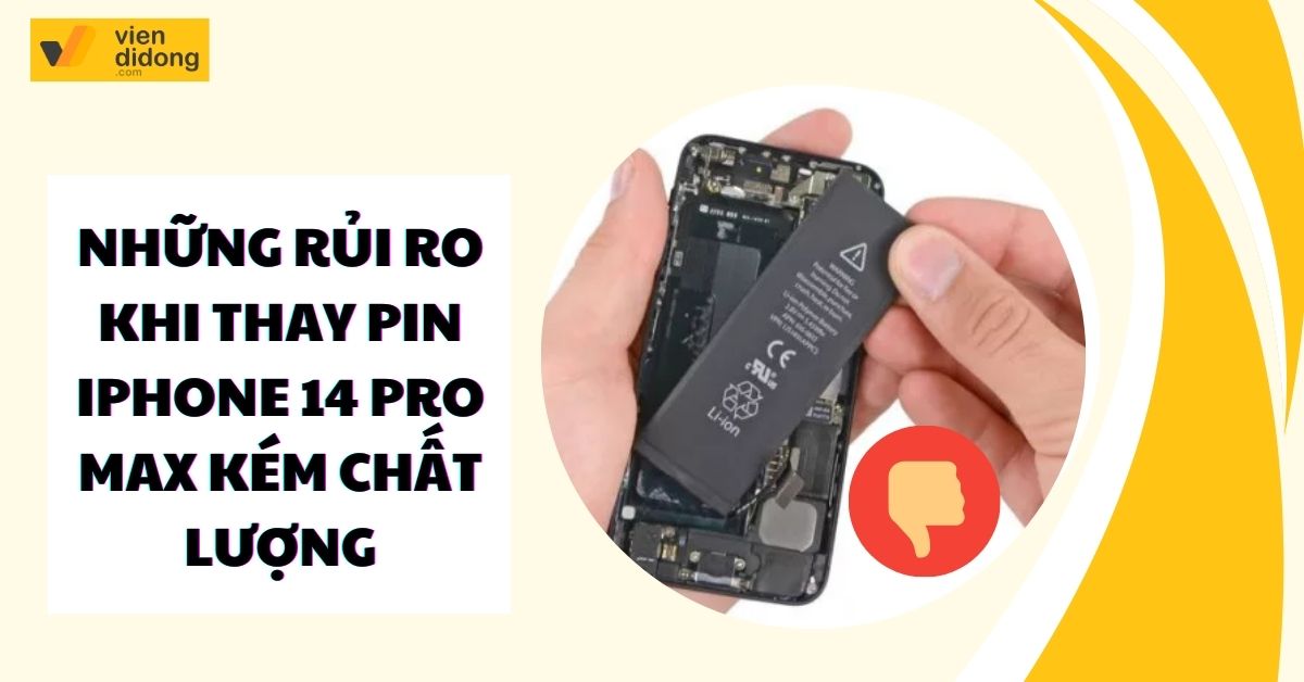 pin iPhone 14 Pro Max kém chất lượng