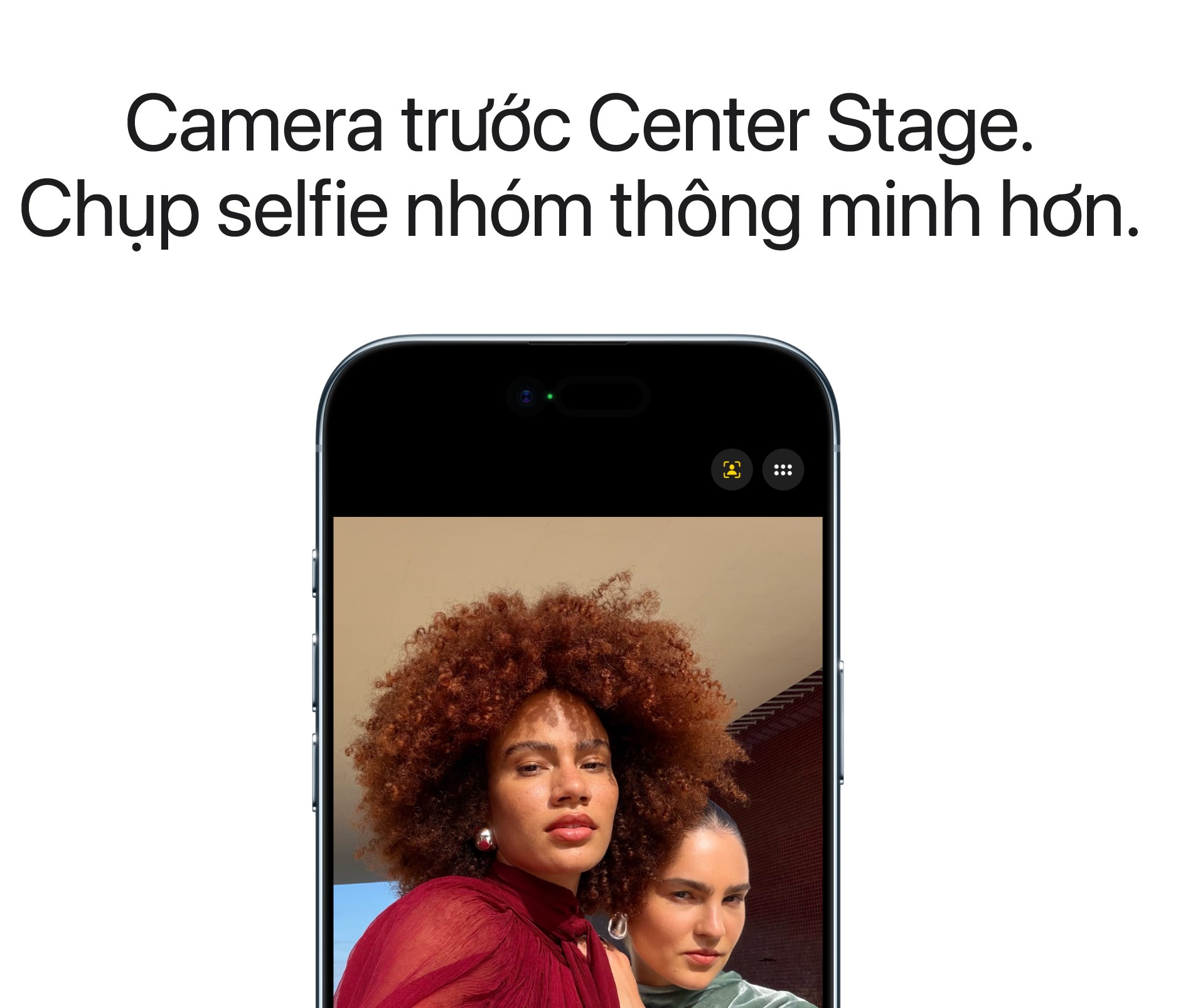 Camera trước iP Air tân tiến hơn với công nghệ Center Stage