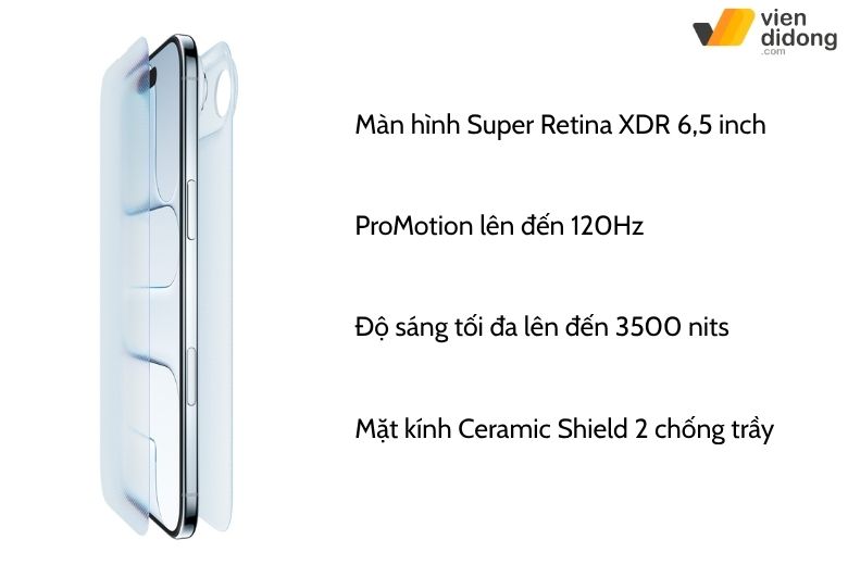 iPhone Air 1TB Chính Hãng 2 Super Retina XDR 6.5" trên iPhone Air 1TB rực rỡ, mượt mà