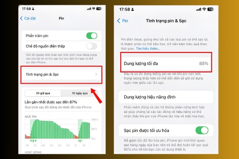 Những lưu ý quan trọng trước và sau khi thay pin iPhone 12 bạn cần biết 3 Lưu ý trước và sau khi thay pin iPhone 12 kiểm tra dung lượng