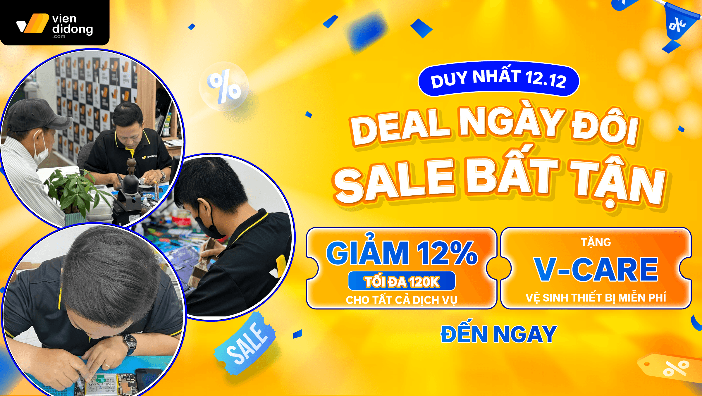 Ưu Đãi Sửa Chữa 12/12 – Giảm 12% Tối Đa 120K Tại Viện Di Động