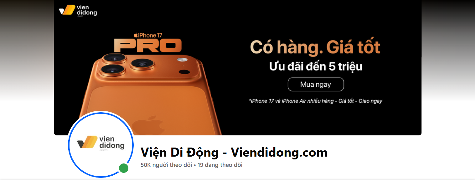 Like Fanpage Viện Di Động