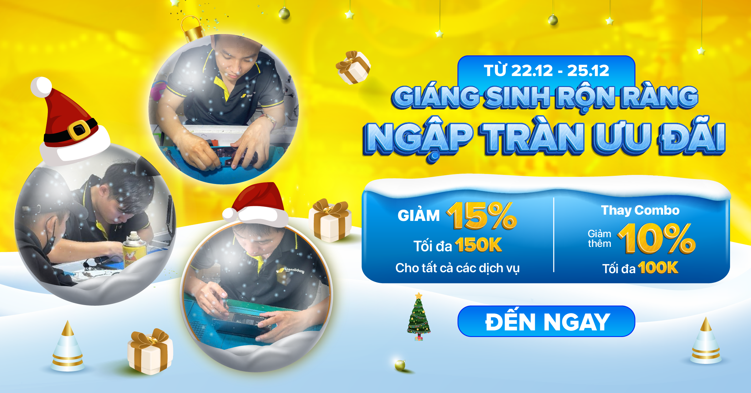 GIÁNG SINH RỘN RÀNG – ƯU ĐÃI DỊCH VỤ SỬA CHỮA TẠI VIỆN DI ĐỘNG