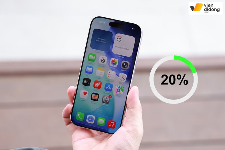 Cách sạc iPhone 17 đúng chuẩn để pin bền lâu theo thời gian 3 Cách sạc iPhone 17 đúng chuẩn khi pin còn 20-30%