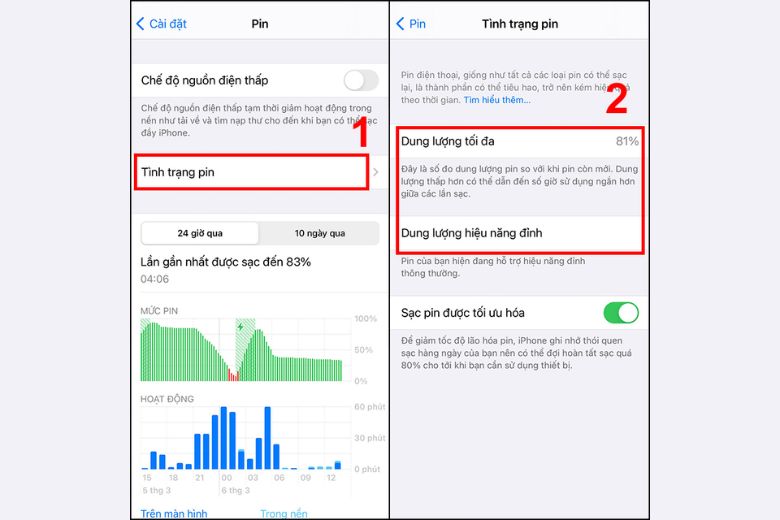 Kiểm tra tình trạng pin iPhone 17