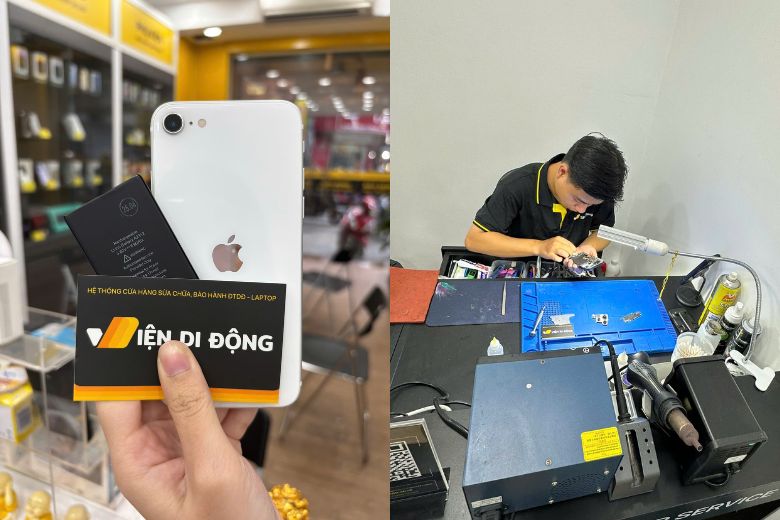 Dịch vụ thay pin iPhone SE tại Viện Di Động, thực hiện nhanh chóng và minh bạch