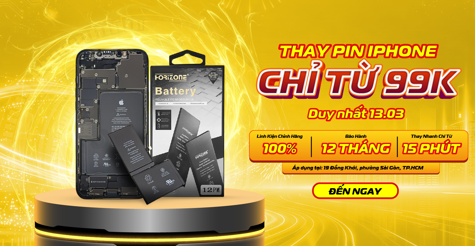 Thay pin iPhone chỉ từ 99K