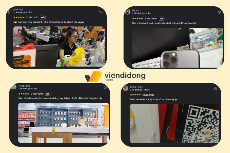 Khách hàng đánh giá tích cực sau khi sửa màn iPhone tại Viện Di Động