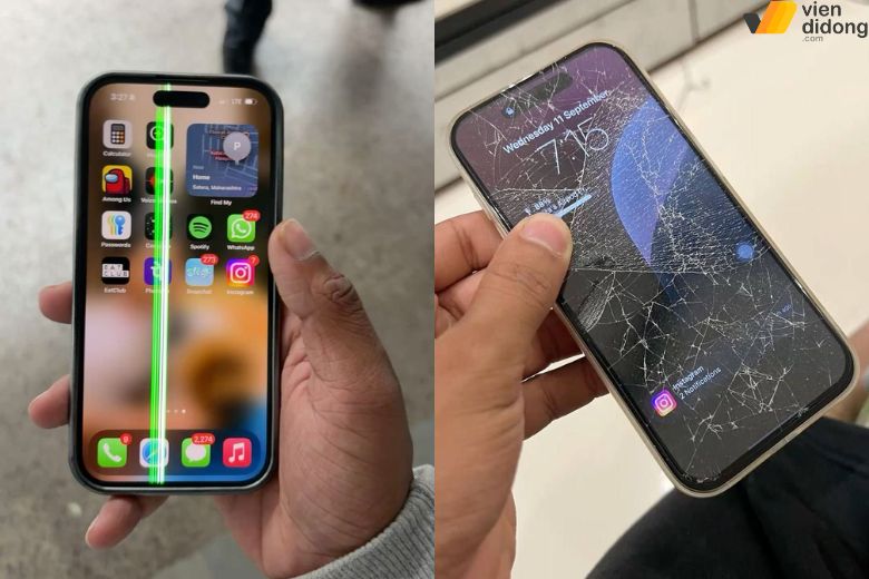 iPhone 16 Pro Max hiển thị lỗi, nứt kính hoặc mất cảm ứng