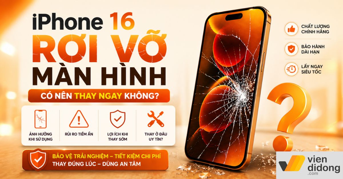 iPhone 16 rơi vỡ màn hình: Có nên thay ngay không?