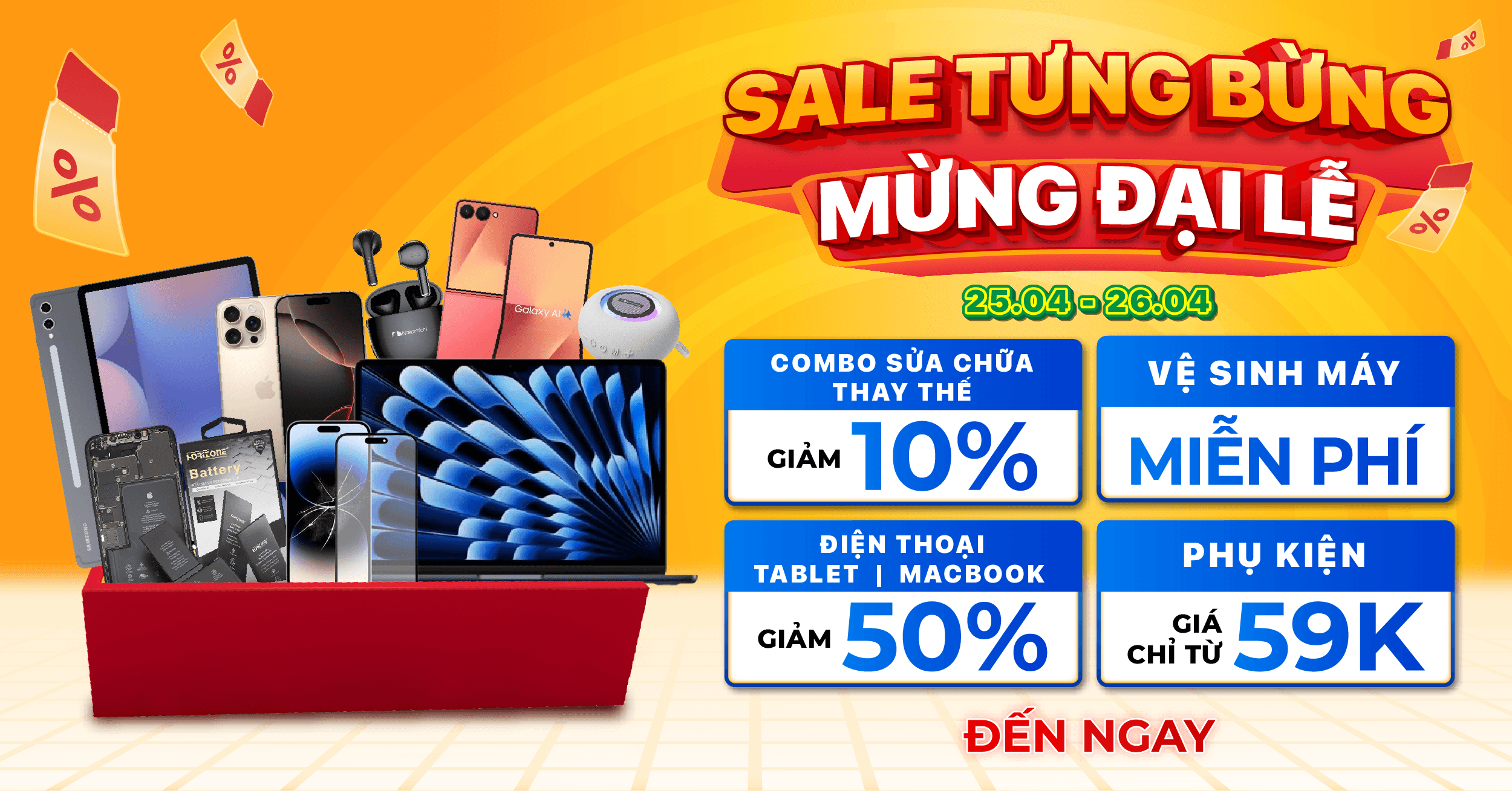 Sale Tưng Bừng - Mừng Đại Lễ: Viện Di Động Tung Deal Chấn Động Giảm Đến 50% 25.04 - 26.04 sale tung bung mung dai le vien di dong 25 04 26 04