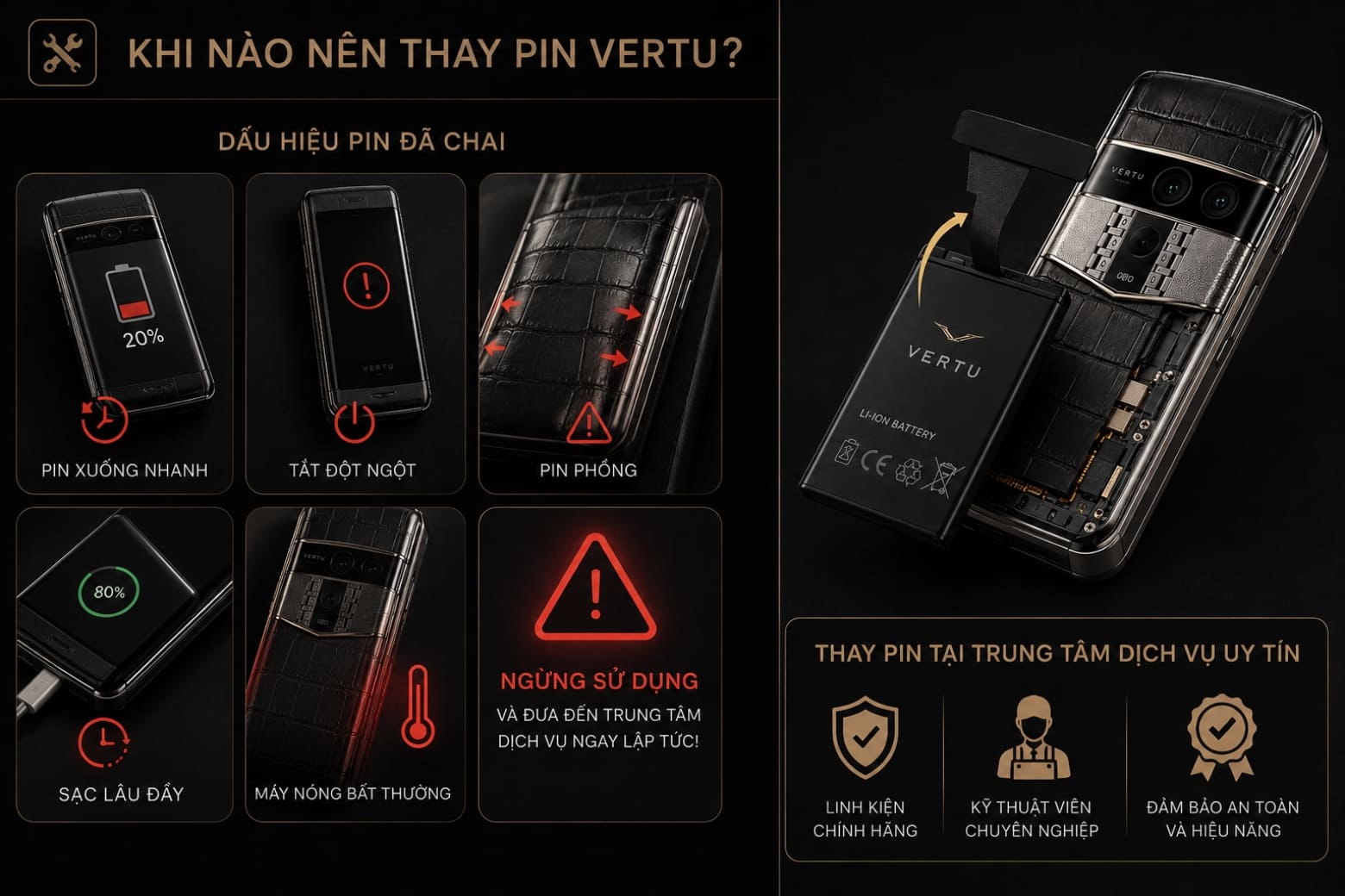 Khi nào nên thay pin Vertu?