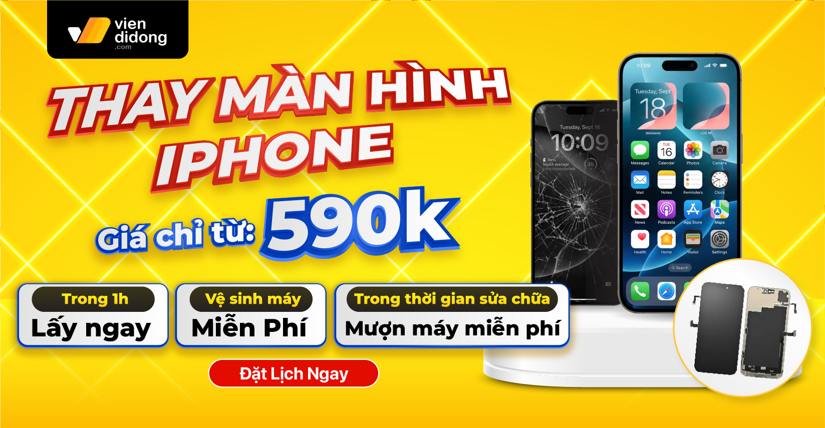 Thay màn hình iPhone giá chỉ từ 590K
