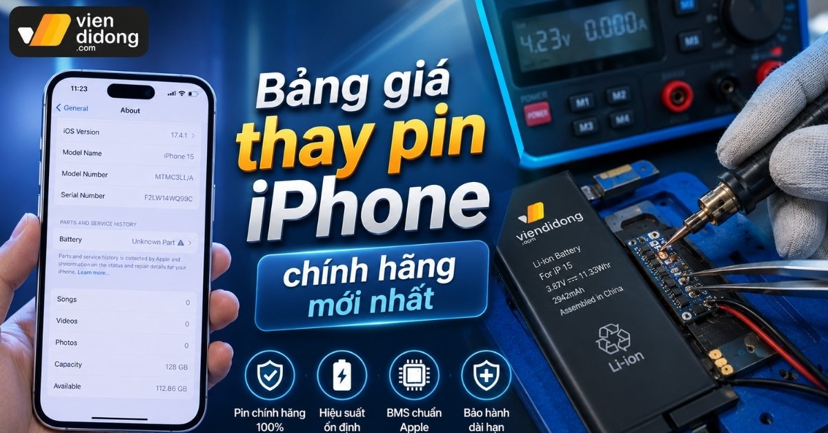 Bảng giá thay pin iPhone chính hãng mới nhất: Phân tích linh kiện và chi phí