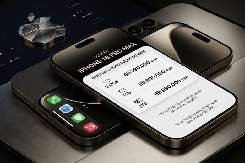 Bảng giá dự kiến các phiên bản dung lượng của iPhone 18 Pro Max