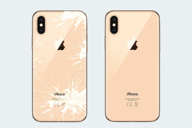 iPhone xs max sau khi thay mặt kính sau