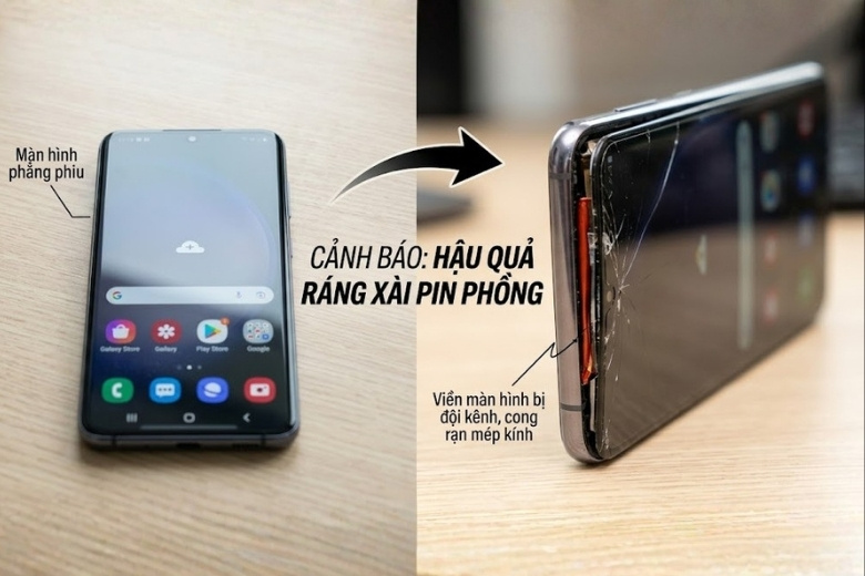 Tình trạng pin iPhone phồng rộp làm đội viền màn hình