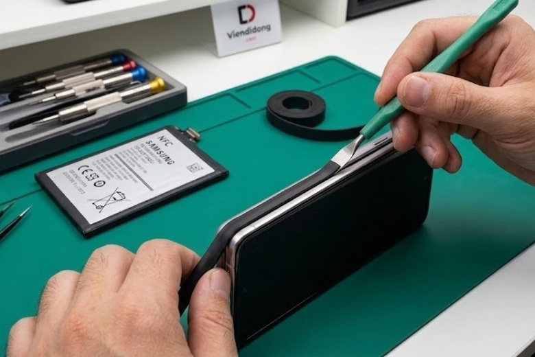Thay pin Samsung chính hãng ở đâu? Top 10 địa chỉ uy tín nhất TPHCM 11 dán ron kháng nước áp suất tĩnh cho nắp lưng Samsung Z Fold