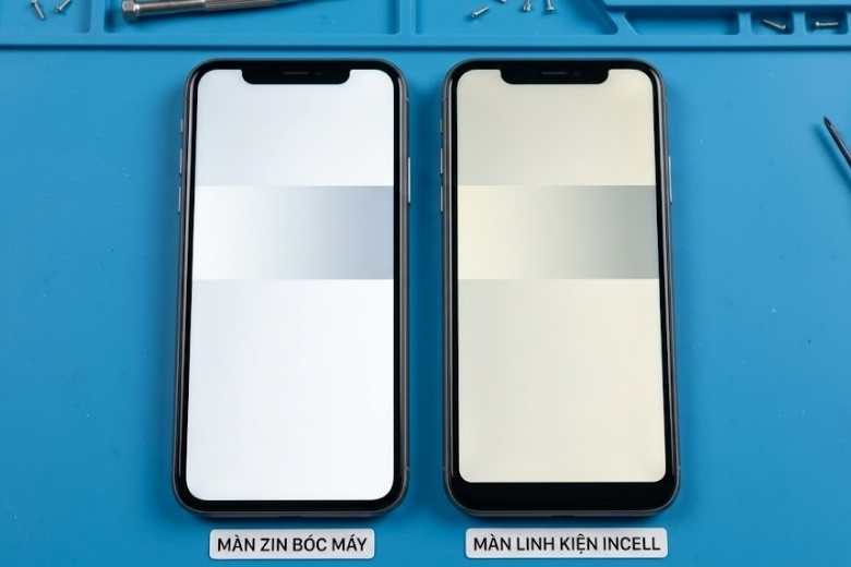 So sánh chất lượng hiển thị giữa iPhone dùng màn hình Zin bóc máy và màn hình linh kiện bên thứ 3