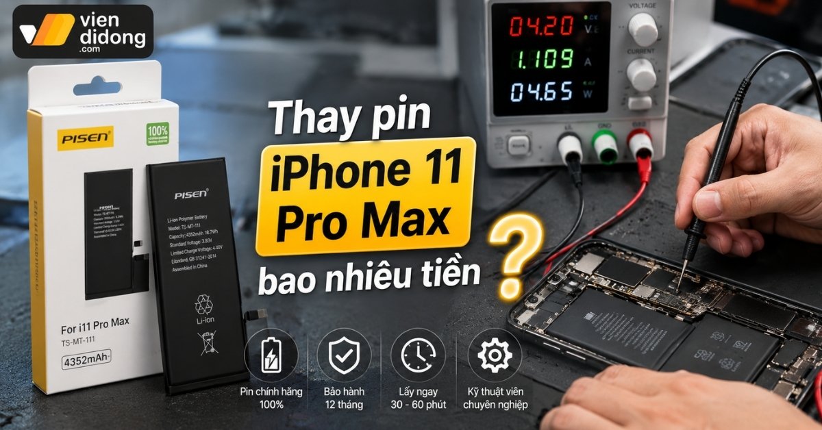 Bảng giá thay pin iPhone 11 Pro Max bao nhiêu tiền chi tiết 