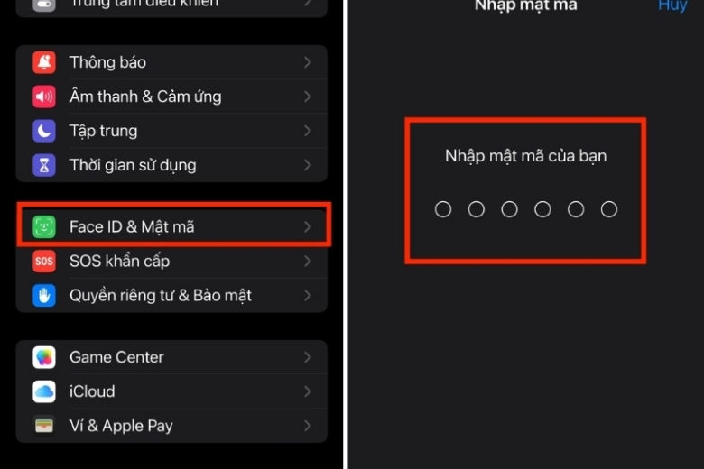 Thiết lập mật mã mở khóa (Passcode) trên ịPhone