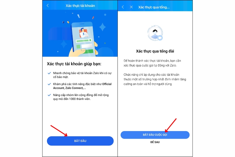 Cách thực hiện video call sinh trắc học zalo