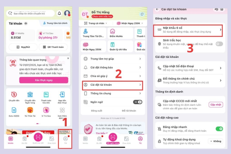 Cách đổi mật khẩu MoMo khi vẫn nhớ mã PIN