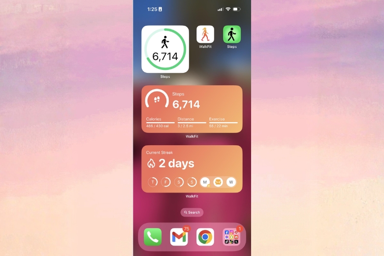 Thêm widget bước chân ra màn hình chính iPhone