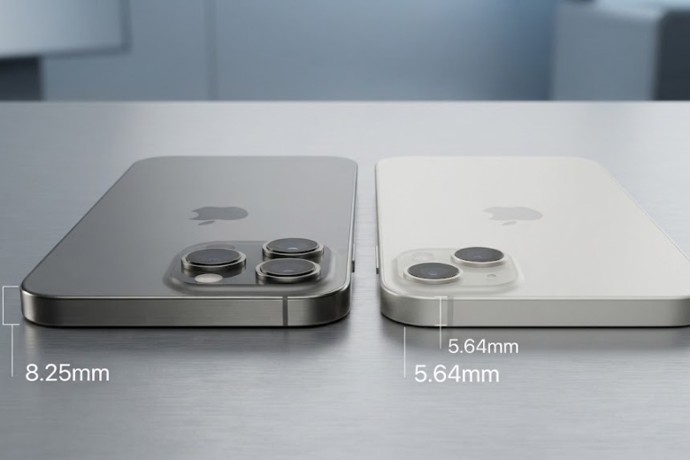 Lịch sử các dòng iPhone từ trước đến nay (2026 cập nhật) 7 So sánh độ mỏng mặt lưng của iPhone 17 Pro và iPhone Air