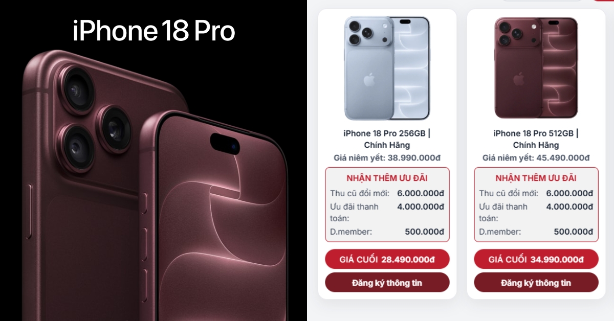 Bảng Giá iPhone 18 Pro (Cập nhật mới)
