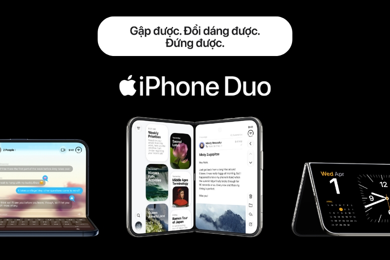 iPhone Duo có gì mới? Top 5 điểm độc đáo trên điện thoại gập Apple 2 iPhone Duo có gì mới về thiết kế bản lề
