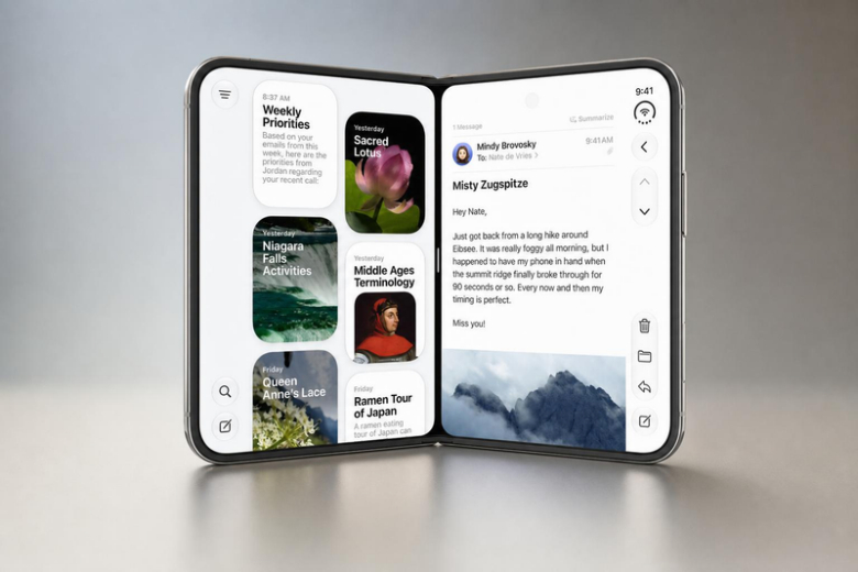 Màn hình iPhone Duo: Kích thước, công nghệ và độ bền 1 Màn hình trong iPhone Duo khi mở máy