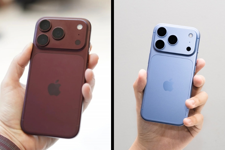 So sánh iPhone 18 Pro màu băng thanh và màu đỏ
