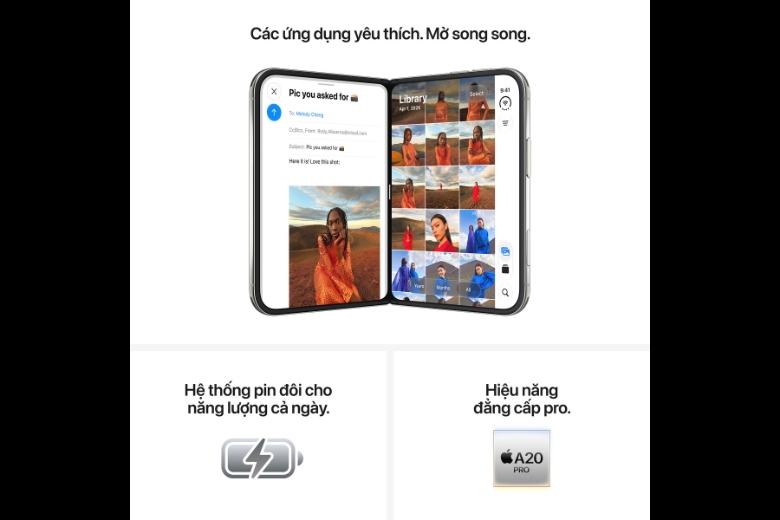 iPhone Duo có gì mới? Top 5 điểm độc đáo trên điện thoại gập Apple 5 Pin và tốc độ sạc của iPhone Duo
