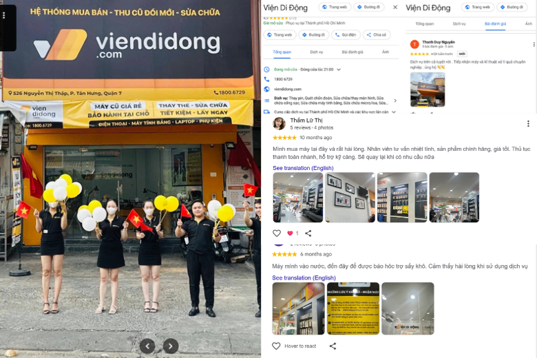 Địa chỉ cửa hàng Viện Di Động quận 7