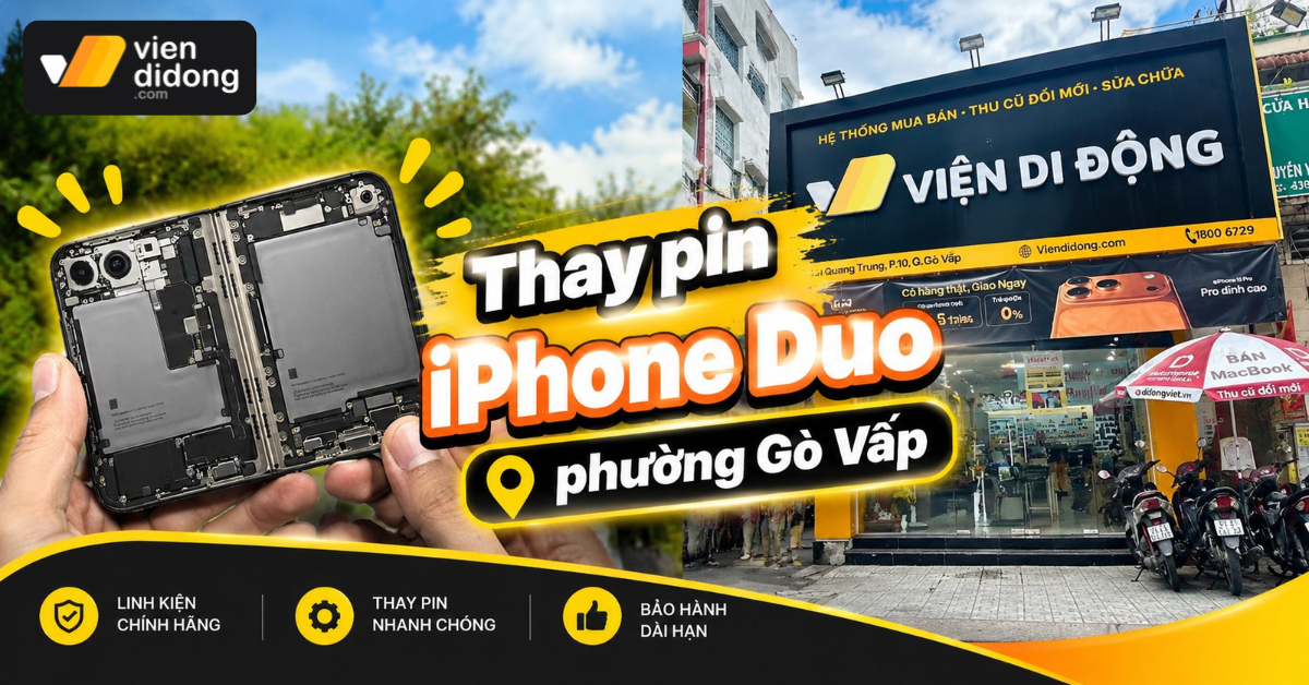 Thay pin iPhone Duo phường Gò Vấp: giá, thời gian, bảo hành