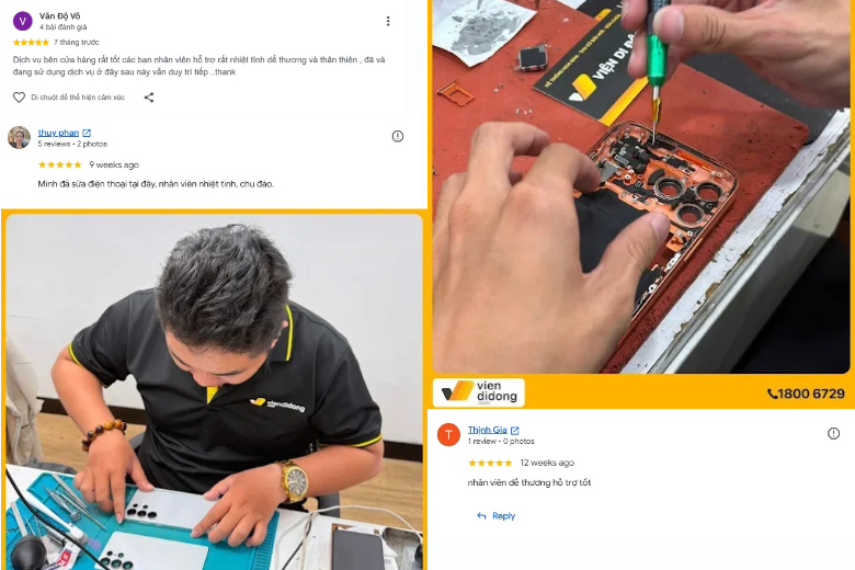 Địa chỉ thay màn hình Samsung quận 2 lấy liền, giá rẻ 2 Trải nghiệm khách hàng thay màn hình Samsung tại Viện Di Động quận 2